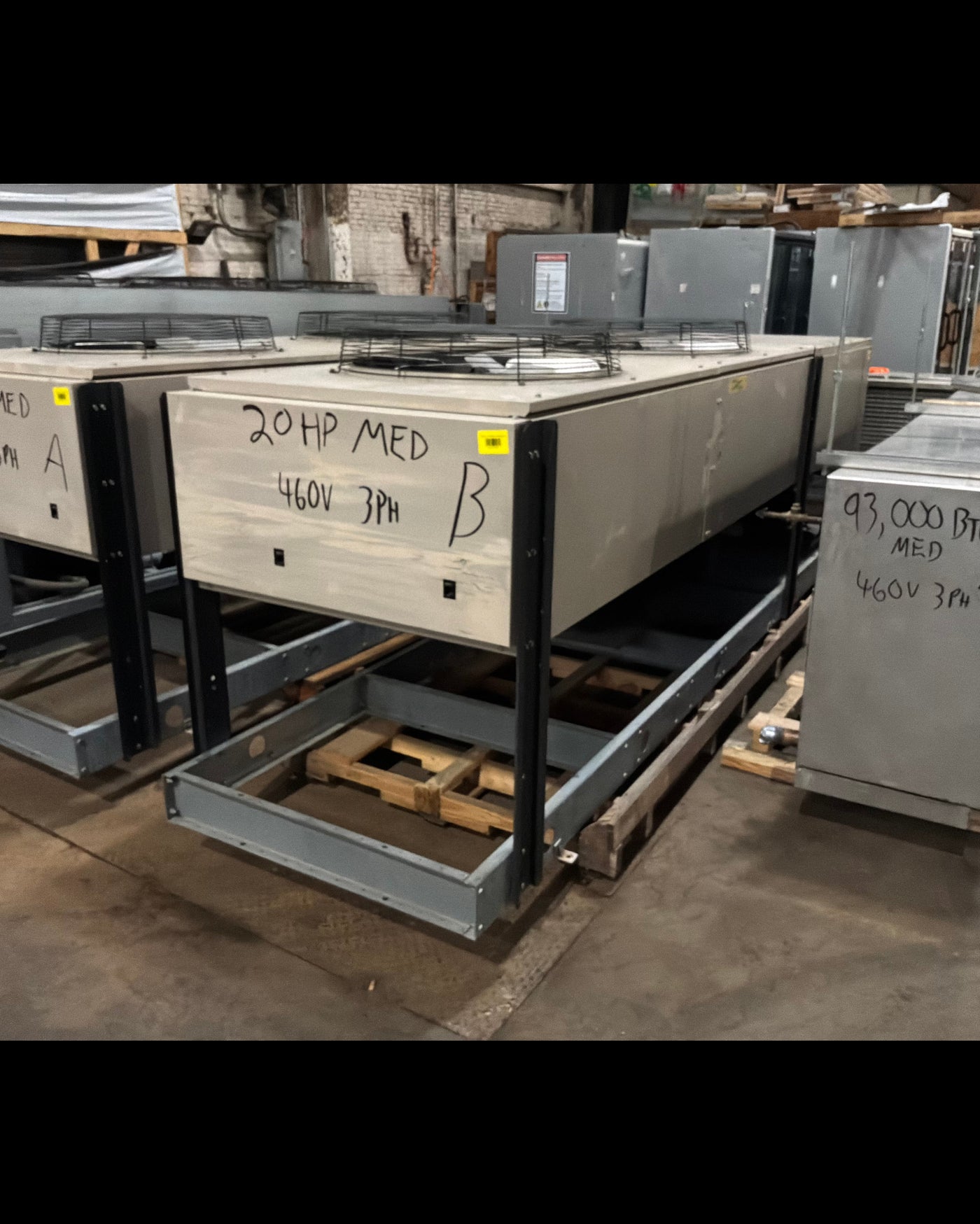 Climate Control 20 HP Medium Temp Condensing Unit w/ Two 93,000 Evaporator Blowers 460/3 Ph #886