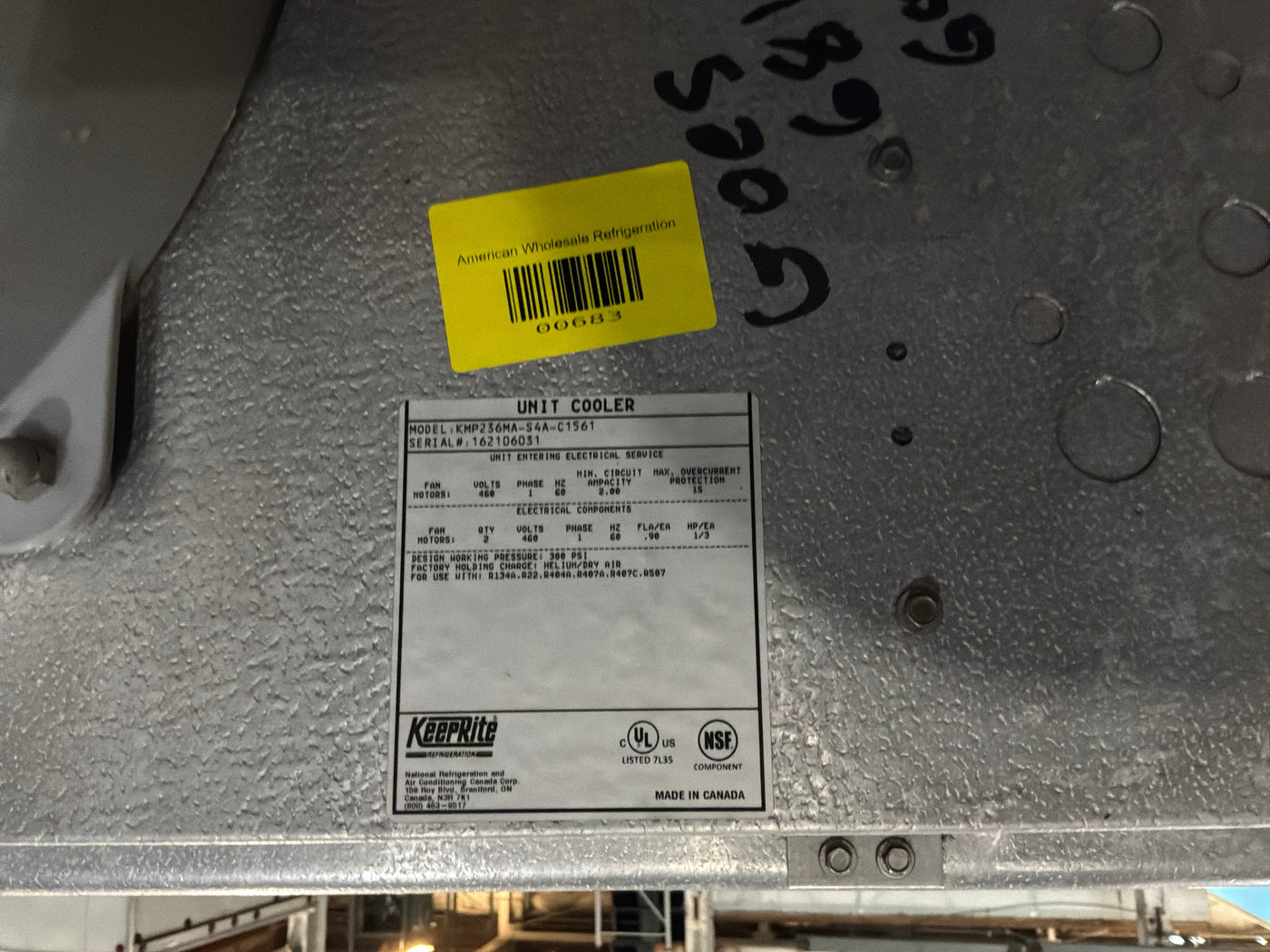 KEEPRITE KMP236MA-S4A-C1561 36,000 BTU EVAPORATOR #683