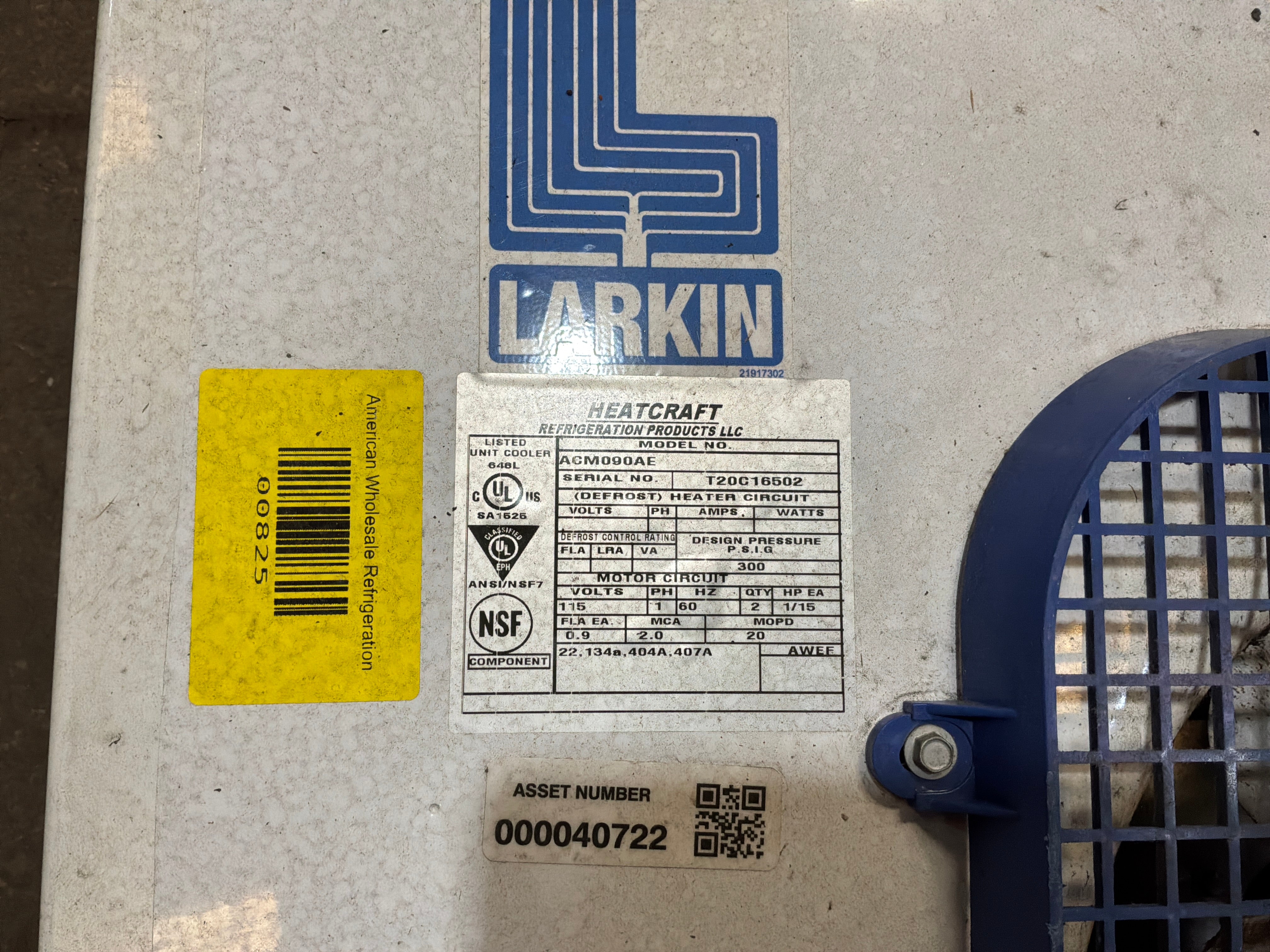 LARKIN ACM090AE Evaporator #825