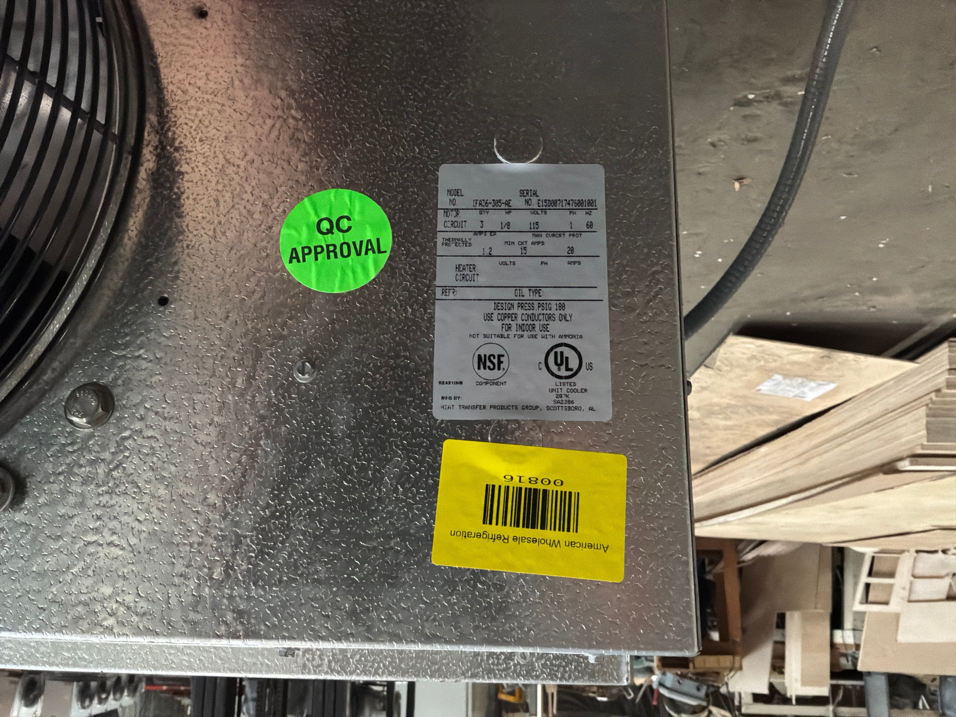 Standex IFA36-305-AE 30500 BTU Evaporator #816