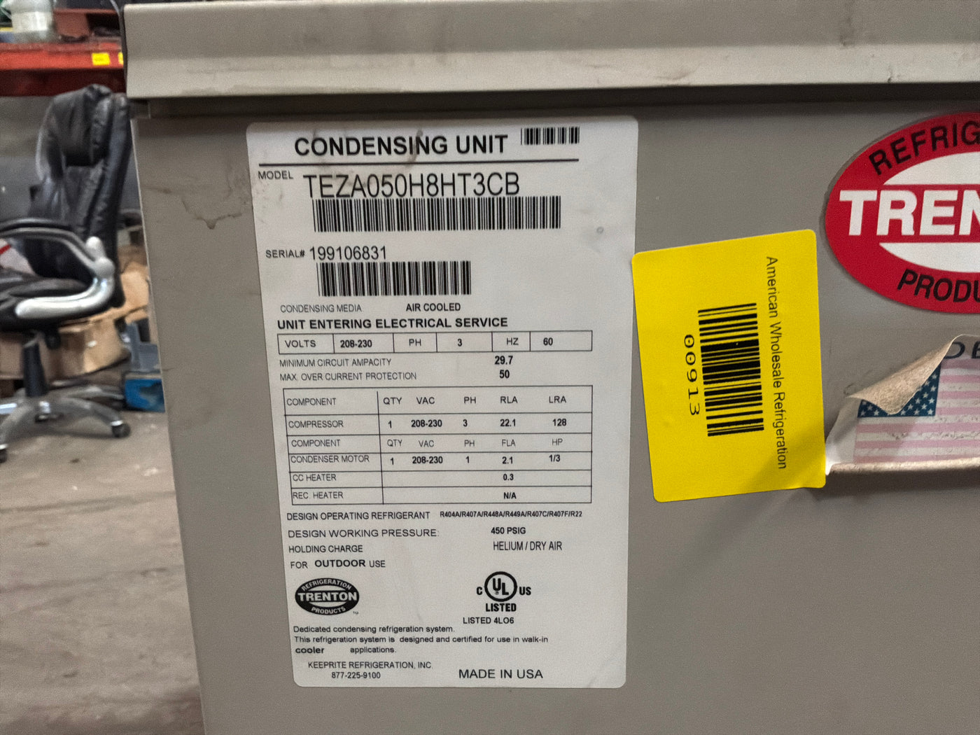 TRENTON TEZA050H8HT3CB Condenser #913
