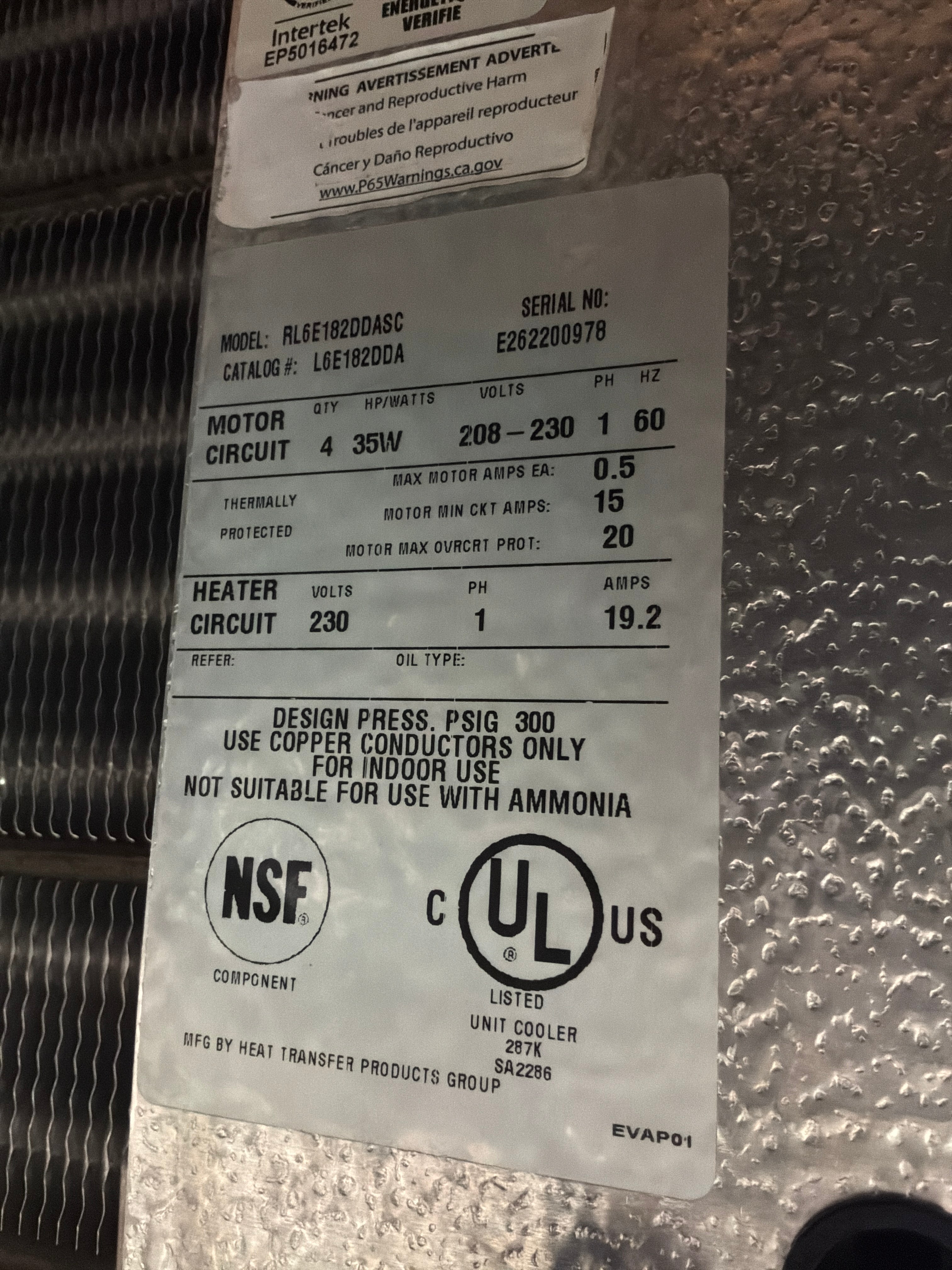 Russell RL6E182DDASC Evaporator #953
