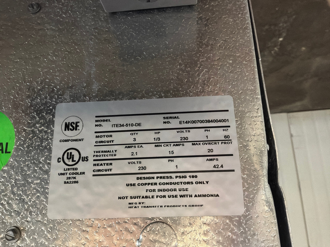 RUSSELL ITE34-510-DE 51000 BTU EVAPORATOR #33