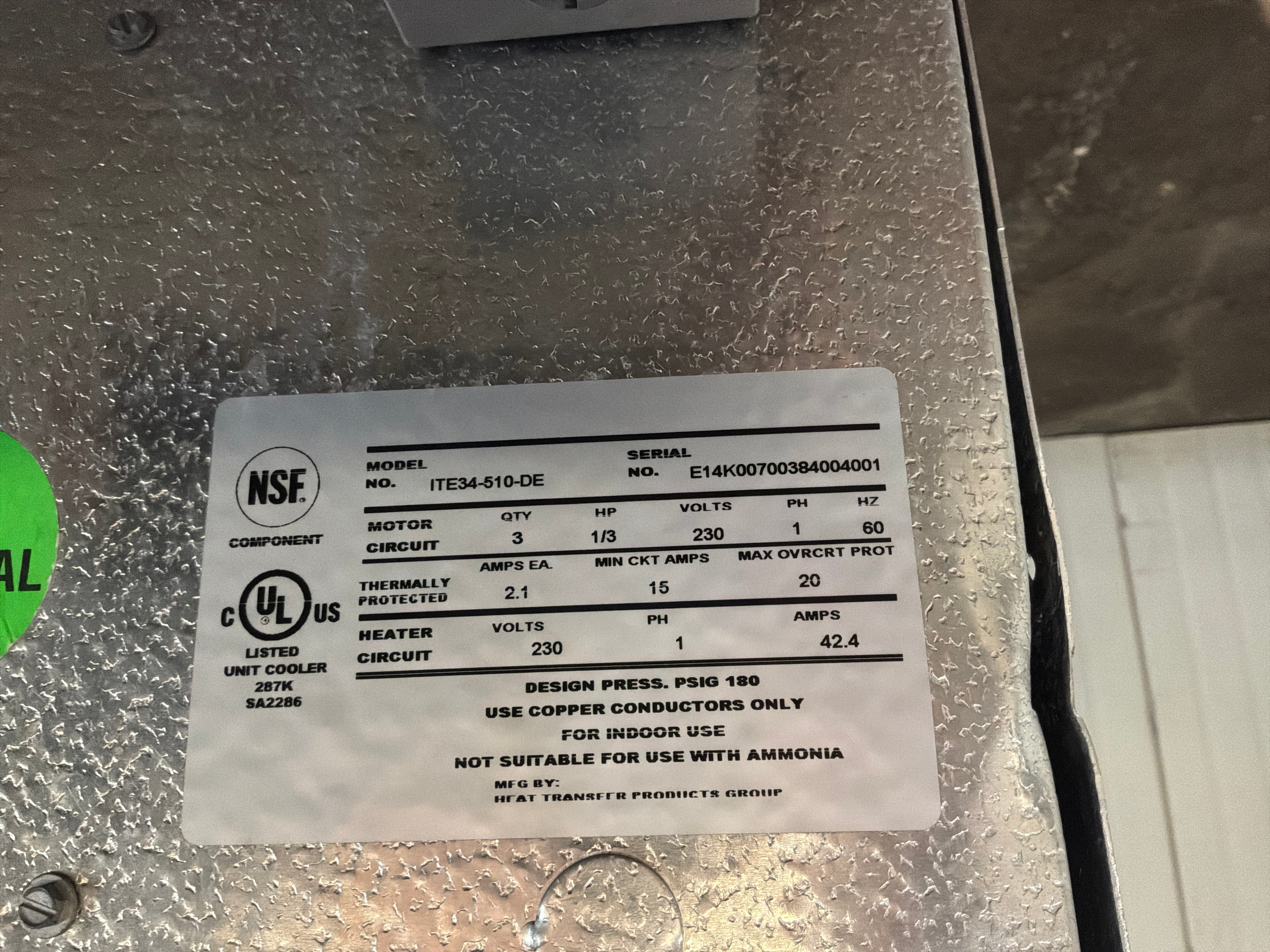 RUSSELL ITE34-510-DE 51000 BTU EVAPORATOR #33