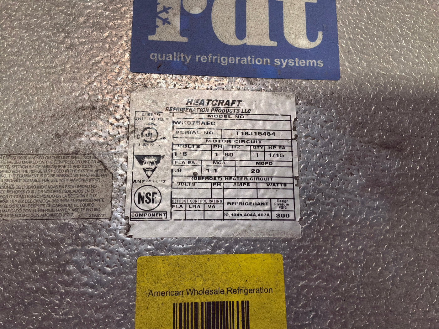 BOHN WK075AEC 7500 BTU Evaporator #247