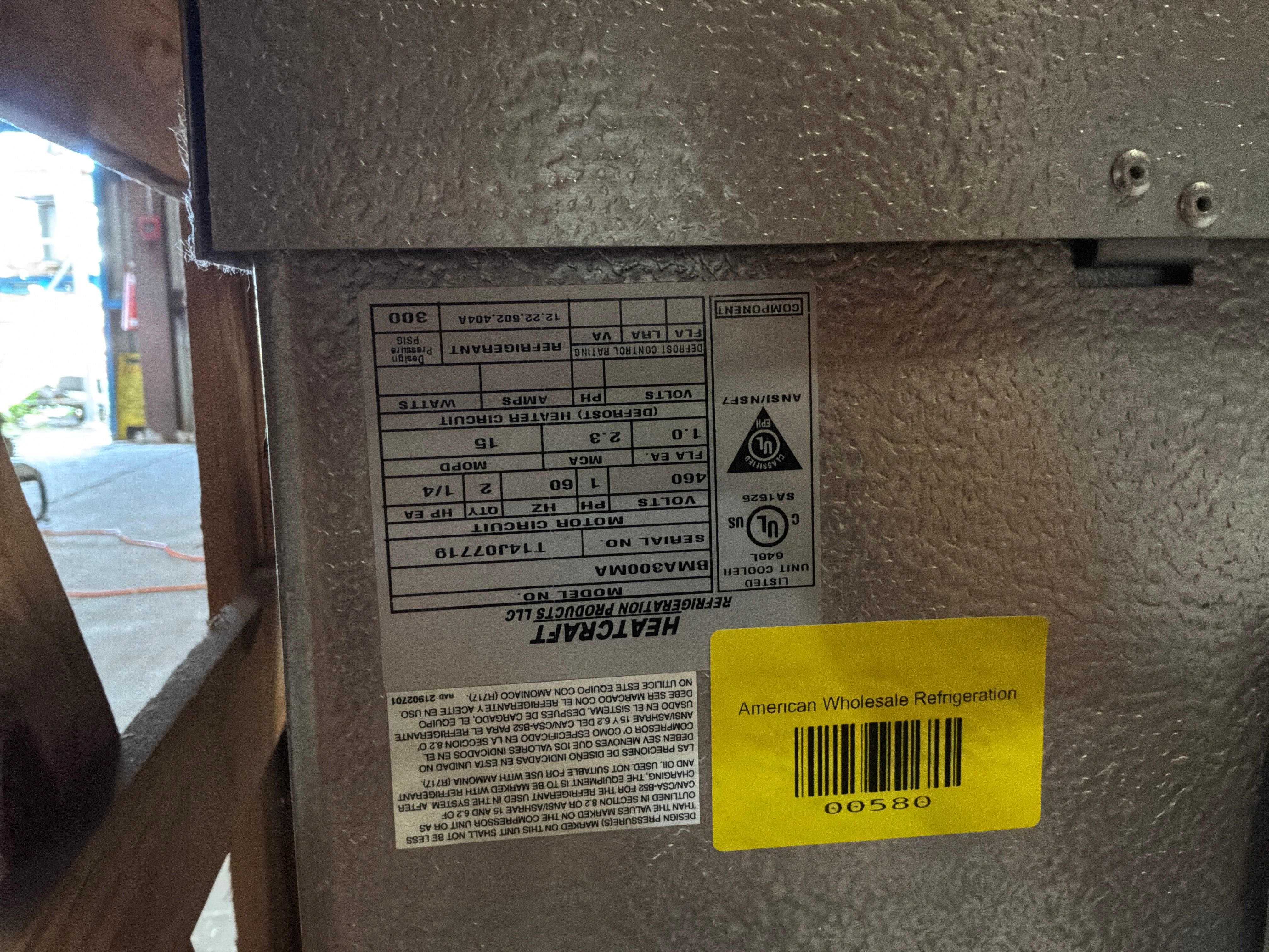 BOHN BMA300MA Evaporator #580