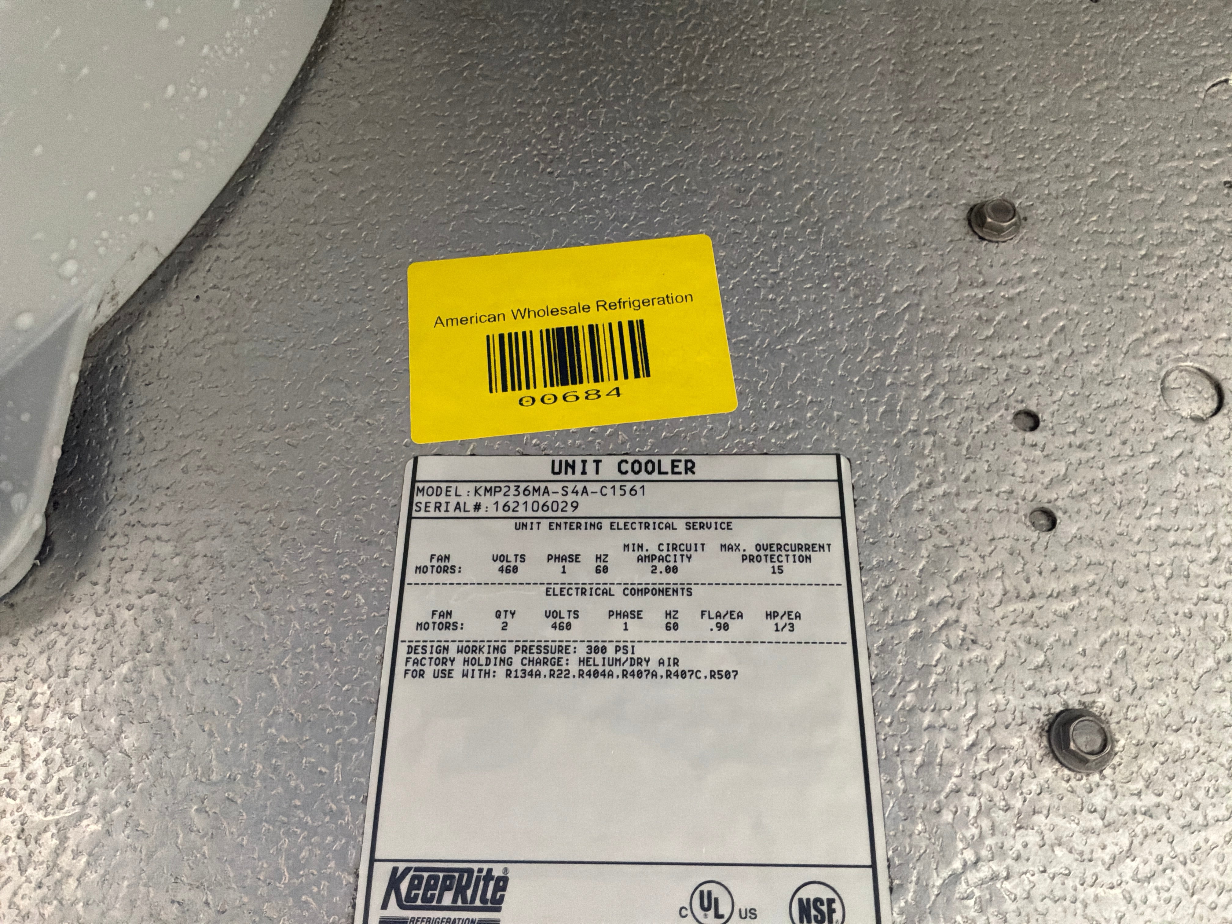 KEEPRITE KMP236MA-S4A-C1561 36000 BTU EVAPORATOR #684
