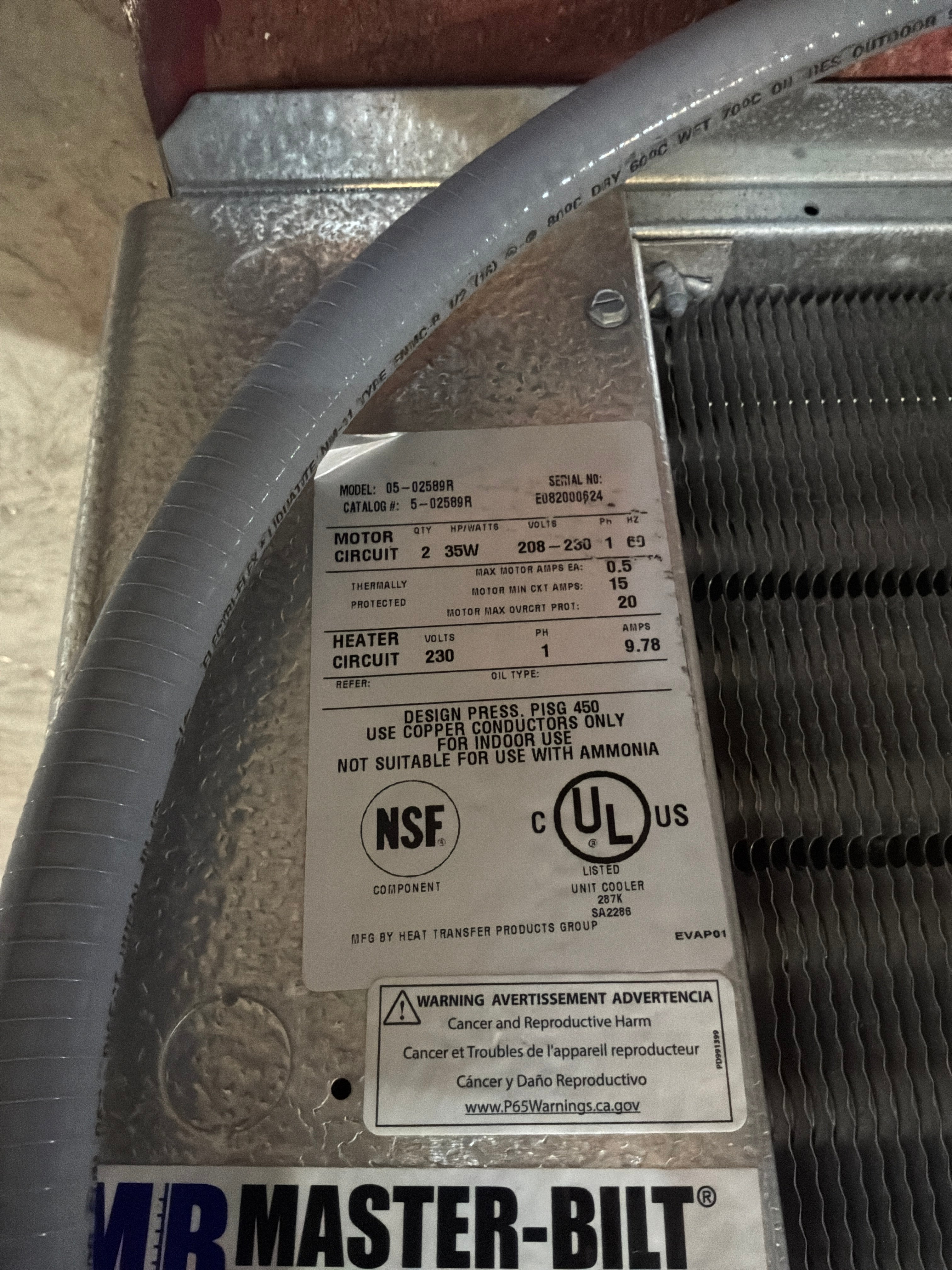 Standex 05-02589R Evaporator #912