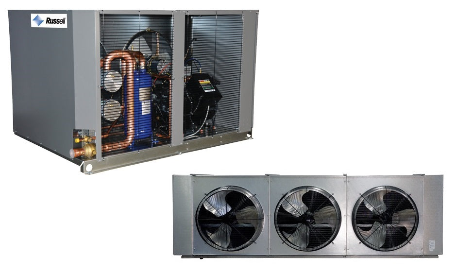 New Russell 12 HP Medium Temp Refrigeration System RBDS12M4SGA w/ RH6A132DDA Evaporator Blower